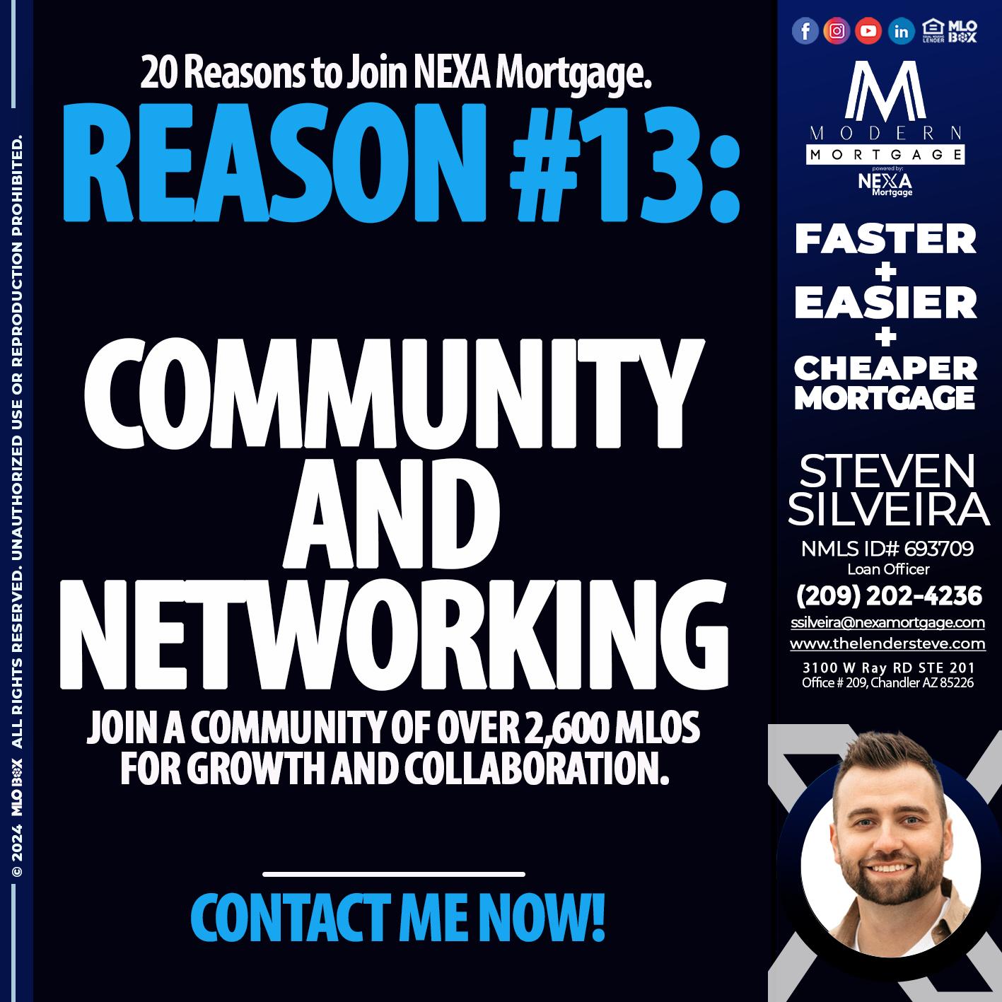 REASON 13 - Steve Silveira -Loan Officer