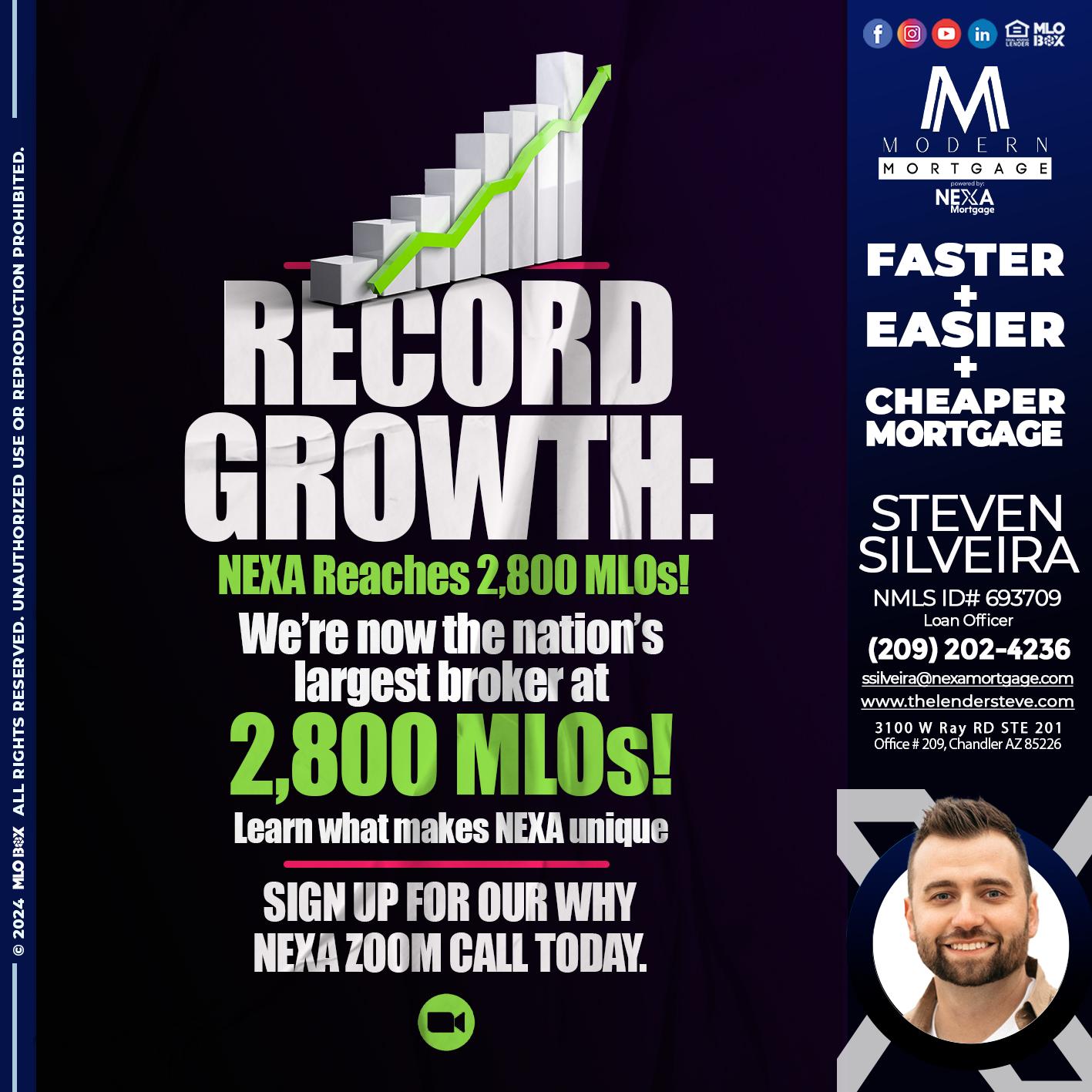 record growth - Steve Silveira -Loan Officer