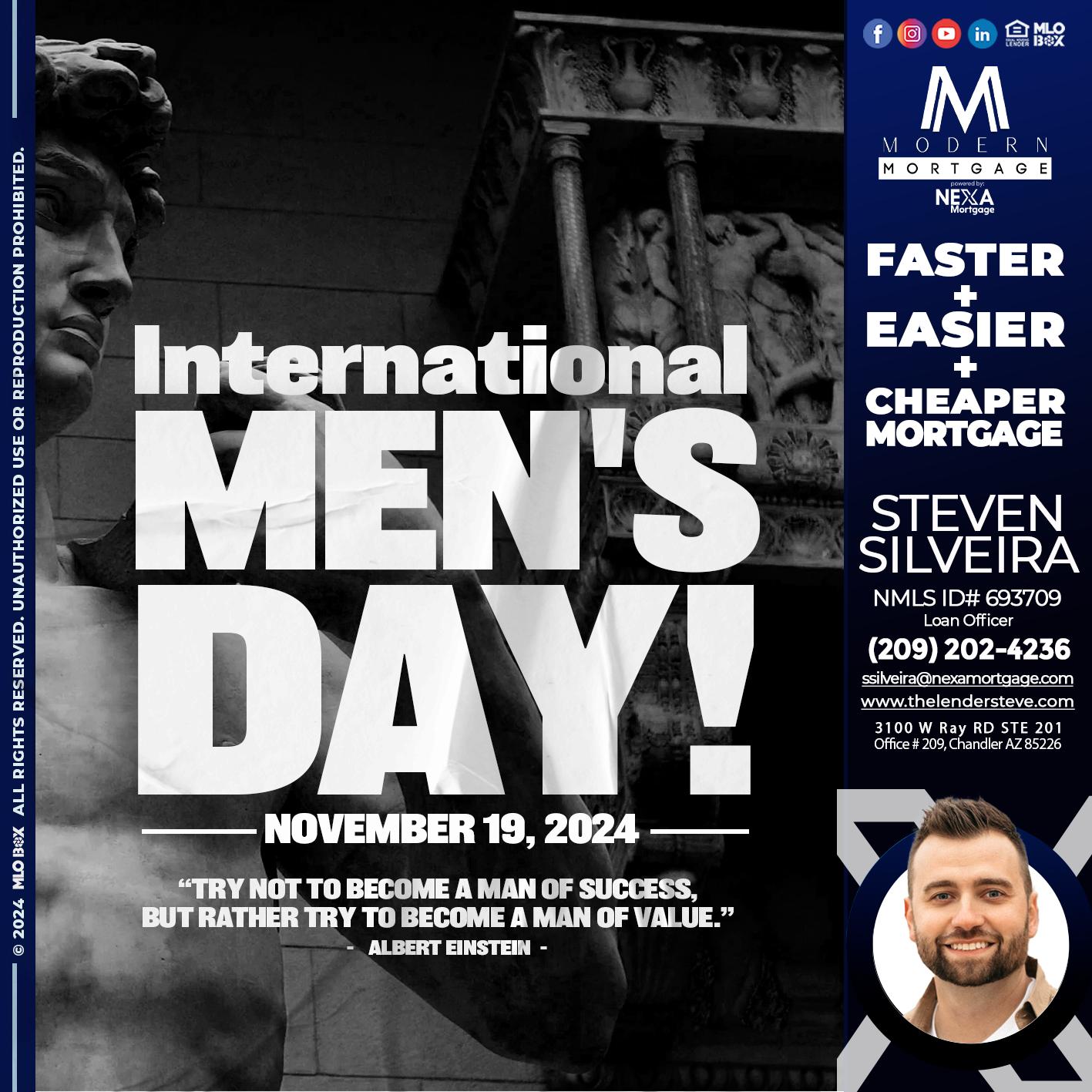 INTERNATIONAL MENS DAY - Steve Silveira -Loan Officer