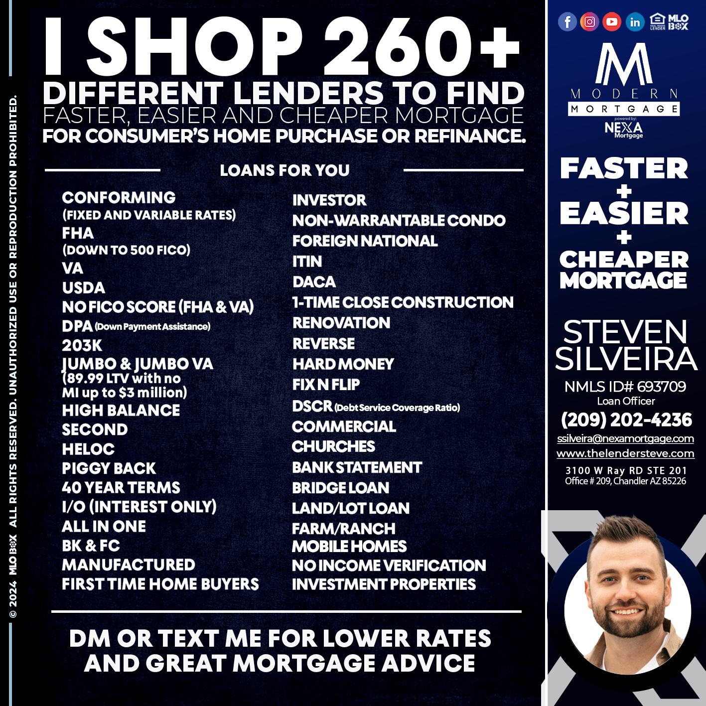 i shop 260+ - Steve Silveira -Loan Officer