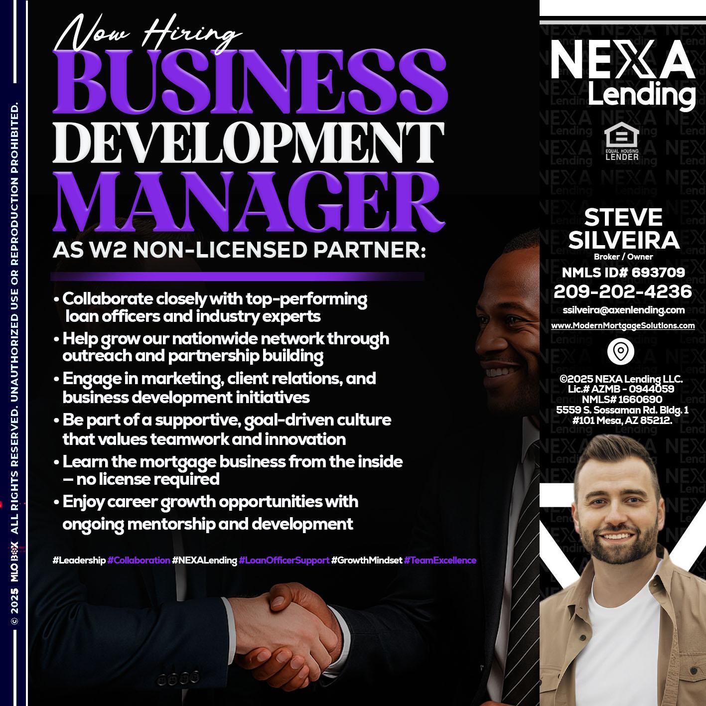 NOW HIRING - Steve Silveira -Loan Officer