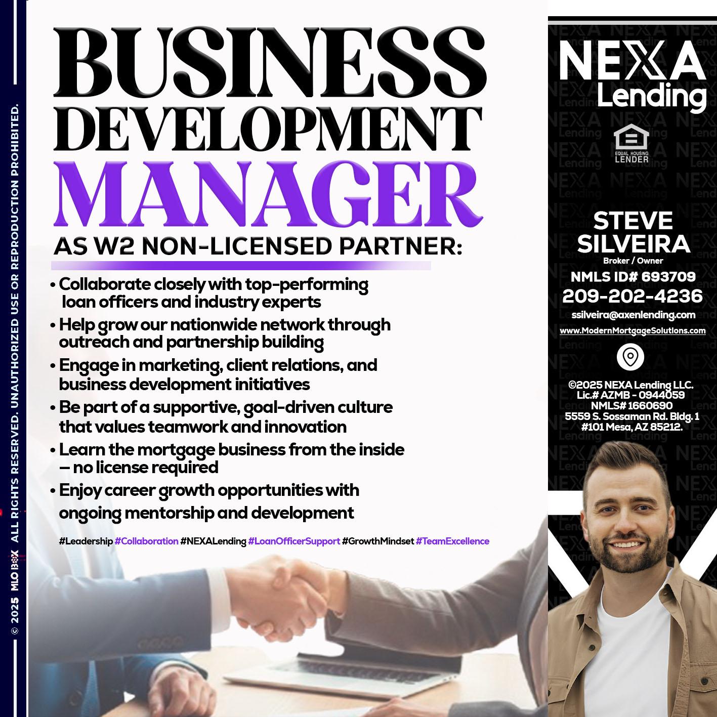 business development - Steve Silveira -Loan Officer