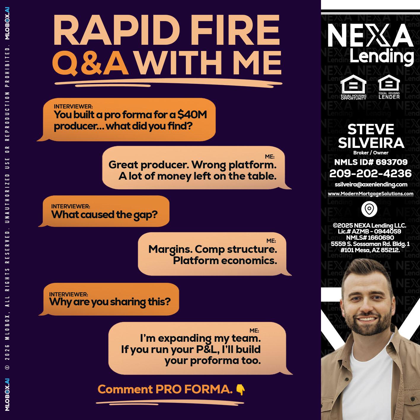 RAPID FIRE - Steve Silveira -Loan Officer