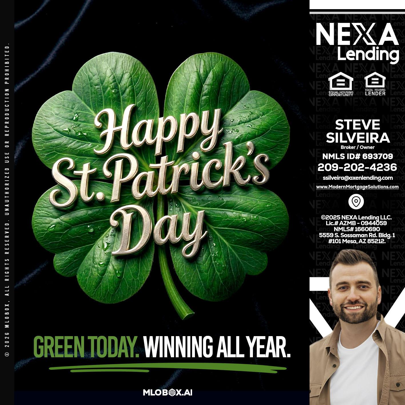 happy st. Patricks day - Steve Silveira -Loan Officer
