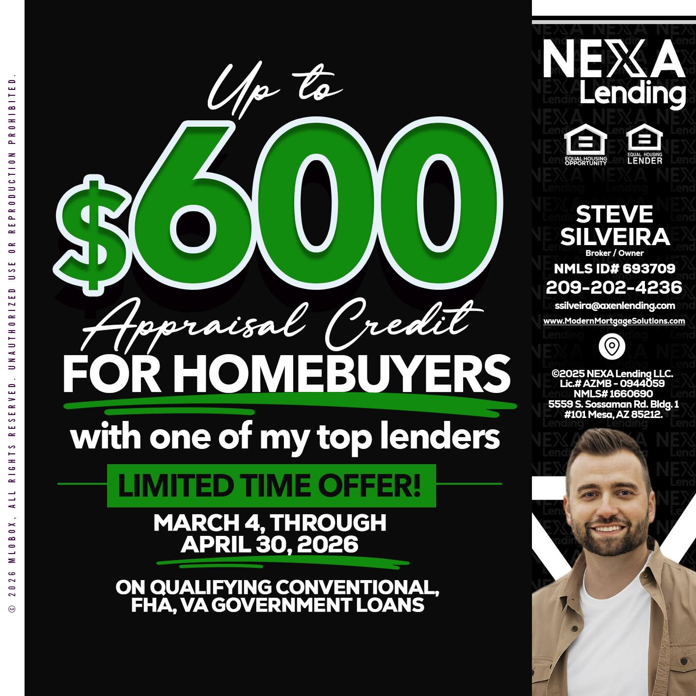 UP TO 600 - Steve Silveira -Loan Officer