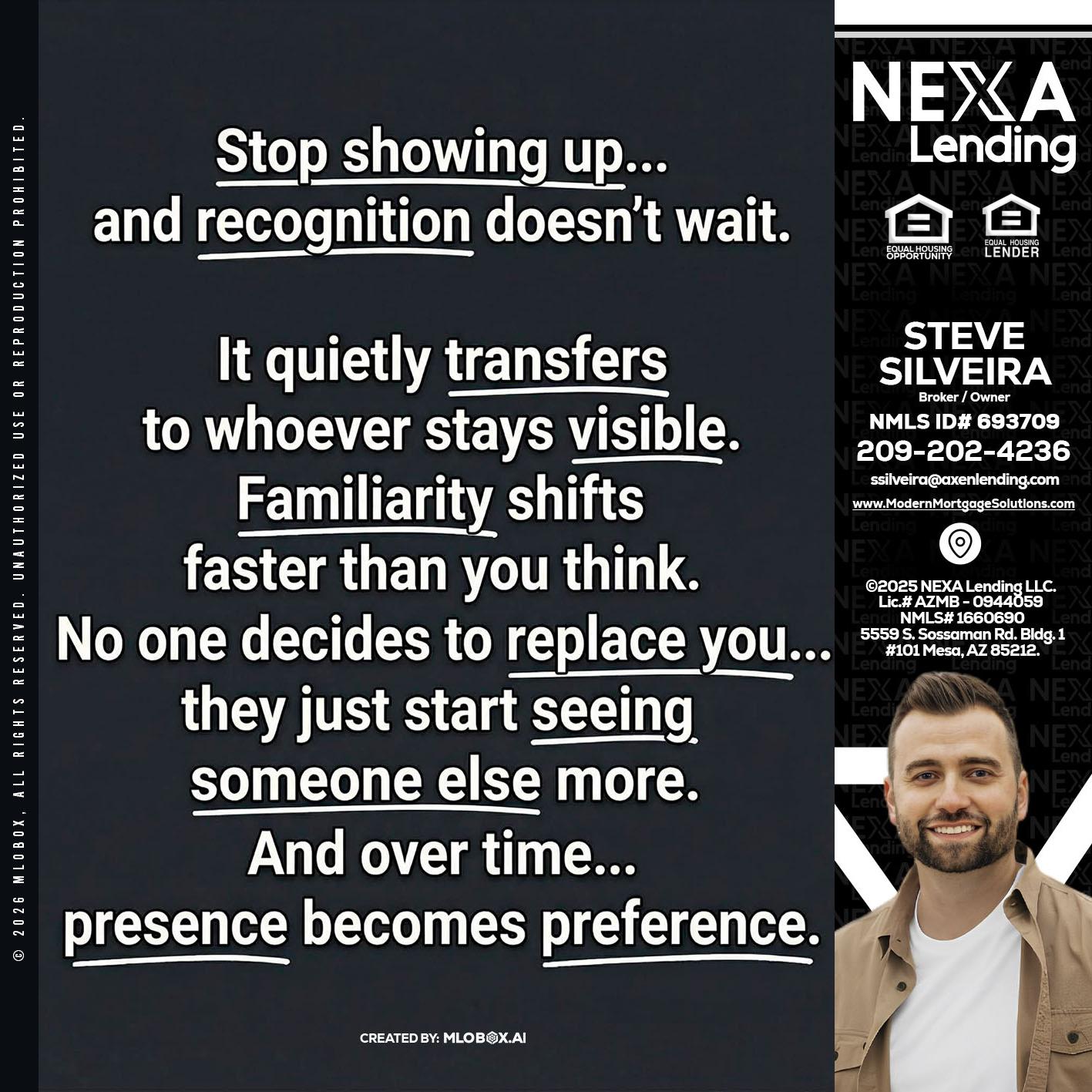 STOP SHOWING - Steve Silveira -Loan Officer