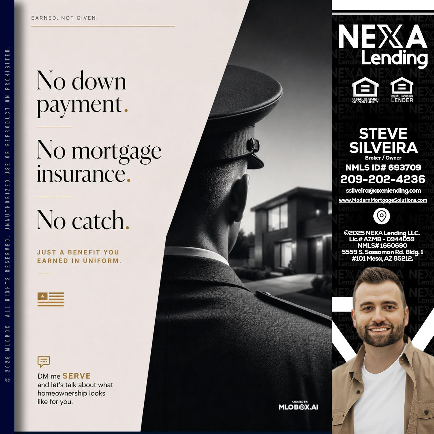 NO DOWN PAYMENT - Steve Silveira -Loan Officer