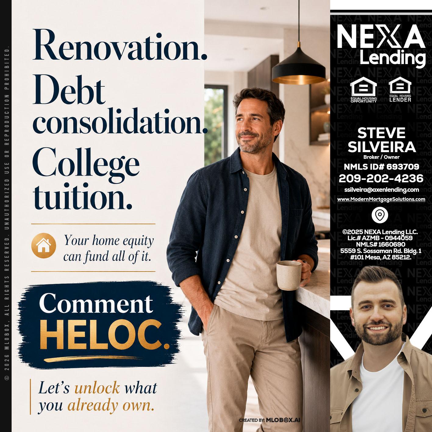 RENOVATION DEBT - Steve Silveira -Loan Officer