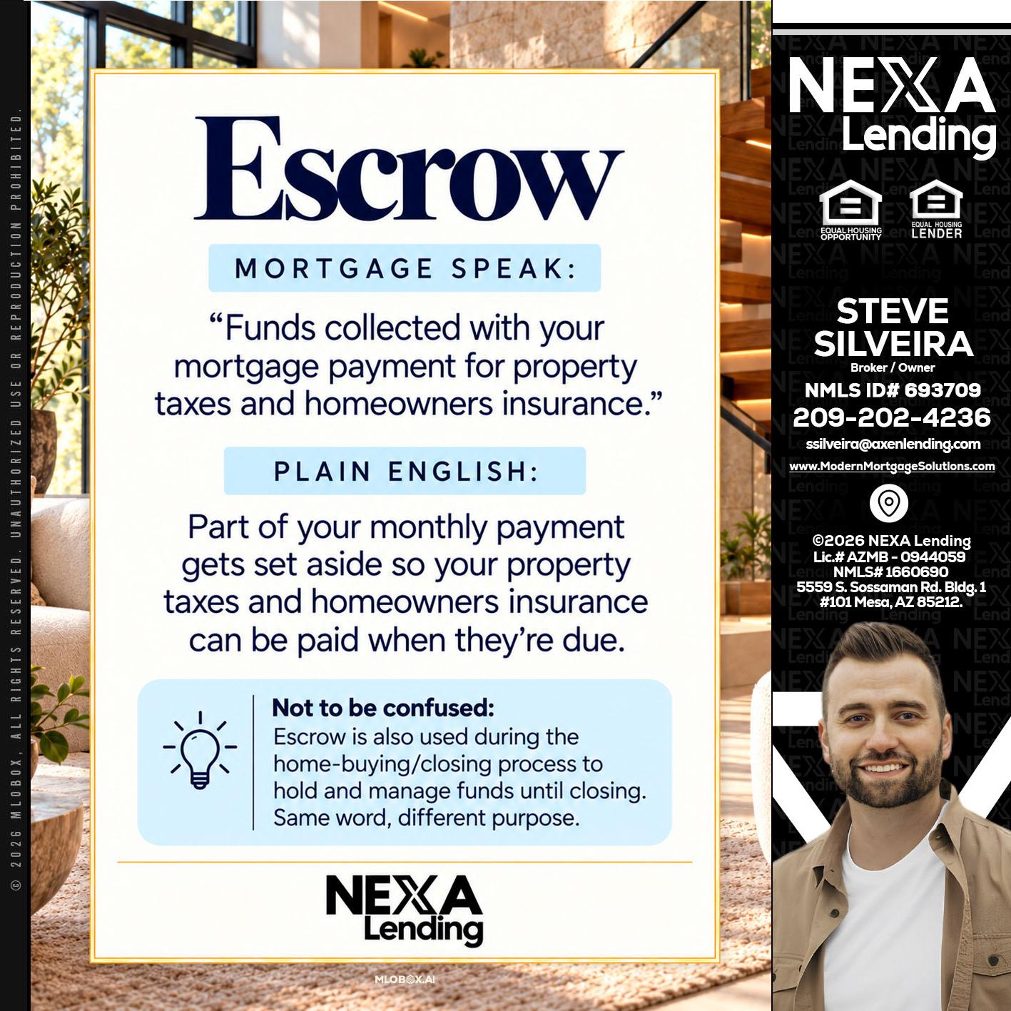 ESCROW - Steve Silveira -Loan Officer